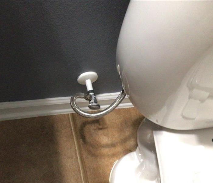 pipes behind toilet froze and burst causing water loss